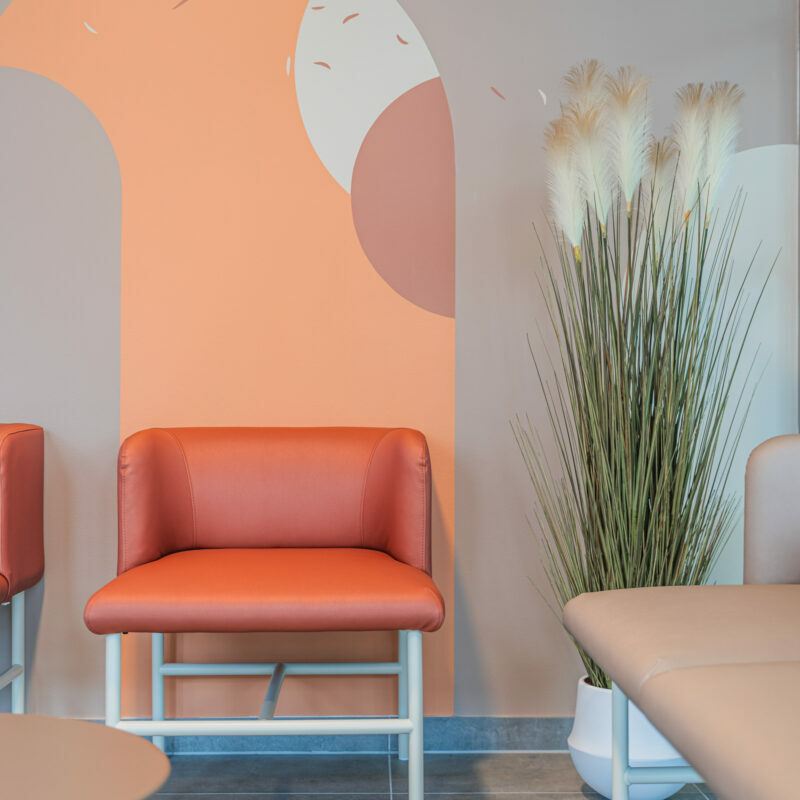 Agencement et décoration d’une salle d’attente Strasbourg credit mutuel